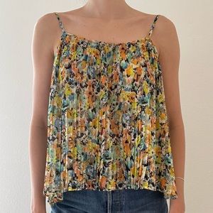 BCBGeneration Pleated Floral Top